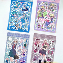 Korean ins Cute Pretty Girls Sticker Diary Scrapbooking DIY Album Decoration Sticker Aesthetic Personalized Kawaii Stationery (Online Order Only)