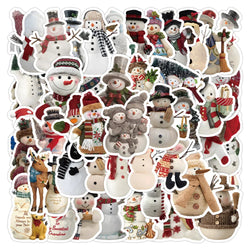 Retro Christmas Snowman Stickers - 10/30/50pcs for Laptop, Phone, Luggage, Fridge, Notebook (ONLINE ORDER ONLY)