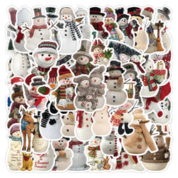 Retro Christmas Snowman Stickers - 10/30/50pcs for Laptop, Phone, Luggage, Fridge, Notebook (ONLINE ORDER ONLY)