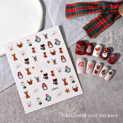 Merry Christmas Penguin Nail Art Sticker 3D Slider Deer Santa Claus Decal New Year Nail Decorations Sticker Manicure Accessories (ONLINE ORDER ONLY)