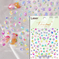 Colorful Bubbles Star Shiny Dreamy Glass Shards Flat 5D Soft Embossed Relief Self Adhesive Nail Art Sticker Chic Manicure Decal (ONLINE ORDER ONLY)