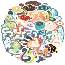 Cartoon Snake Graffiti Vinyl Stickers for Laptop, Car, Luggage, Fridge (10/30/50pcs) (ONLINE ORDER ONLY)