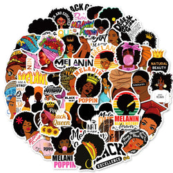 Melanin Girl Stickers for Phone Laptop Luggage Skateboard Kid Toys (Online Order Only)