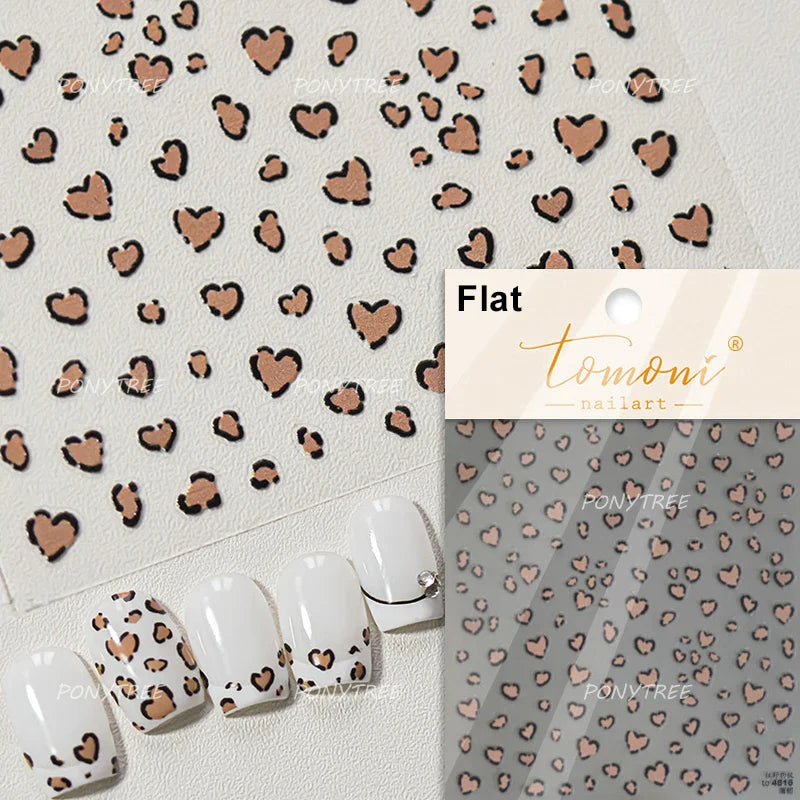 Black Punk Star Heart Laser Stroke Dark Wind Sexy Water Droplet Delicate Adhesive Nail Art Decorations Stickers Manicure Decals (ONLINE ORDER ONLY)