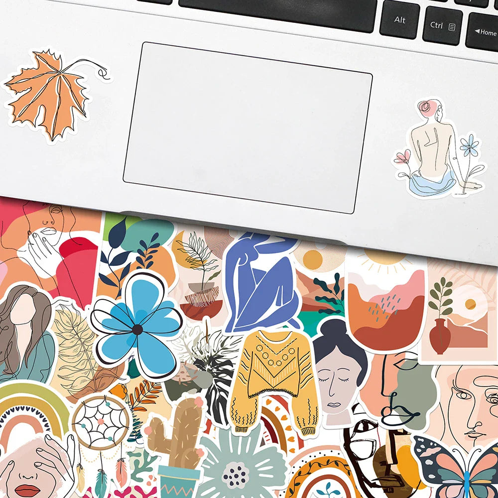 10/30/50PCS Funny Bohemian Cartoon Stickers For Kids Aesthetic Decals Decoration For Skateboard Laptop Helmet Phone DIY Toy Kid (ONLINE ORDER ONLY)