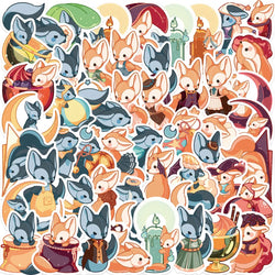 Kawaii Fox Animal Stickers for Guitar, Notebook, Skateboard, Laptop, Bike - Cute Cartoon Decals (10/30/50PCS) (ONLINE ORDER ONLY)