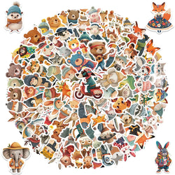 50/100pcs Cute Cartoon Fairy Tale Animals Stickers Decals For Laptop Water Bottle Luggage Notebook Vinyl Waterproof Graffiti (ONLINE ORDER ONLY)