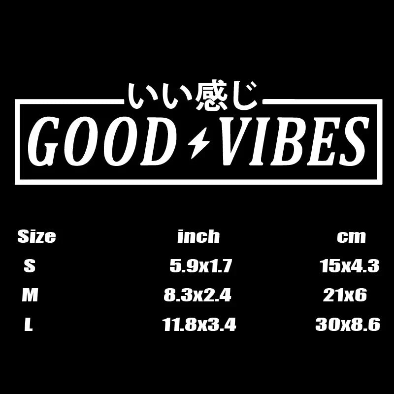 "GOOD VIBES"Stickers，decal For Car Door And Window Decoration Stickers Car Accessories ,Fun Decorative Stickers, Motorcycle (ONLINE ORDER ONLY)