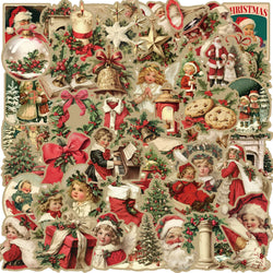 50pcs Retro Cute Santa Claus Christmas Cartoon Stickers Laptop Phone Scrapbook Suitcase Wall Sticker Kids Classics Toys (ONLINE ORDER ONLY)