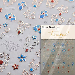 Baroque Figure Flower Totem Geometric Star Love Heart Hot Stamping Embossed Relief Self Adhesive Nail Art Sticker Manicure Decal (ONLINE ORDER ONLY)