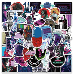 10/25/50Pcs Cartoon Cool Cyberpunk Sticker Packs (ONLINE ORDER ONLY)