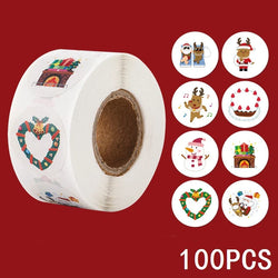 100-500pcs Merry Christmas Holiday Decoration Sticker 2.5cm Party Gift Baking Seal Sticker Invitation Letter Envelope Sticker (ONLINE ORDER ONLY)
