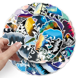 10/30/50PCS Grizzly Bear Cartoon Stickers Silhouette Graffiti DIY Scrapbook Fridge Luggage Laptop Phone Guitar Decals Decoration (ONLINE ORDER ONLY)