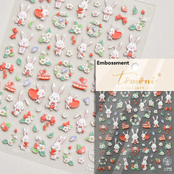 Pink Juicy Strawberry Fruit Cutting Line Ribbon Bowknot Star Happy Sweet Lovely Fruits Delicate Nail Art Stickers Manicure Decal (ONLINE ORDER ONLY)