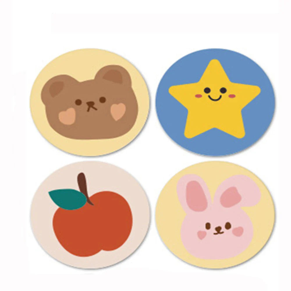 100-500pcs Children's Cartoon Animal Stickers Baby Stickers Kindergarten Inspirational Little Red Flower Reward Stickers (ONLINE ORDER ONLY)