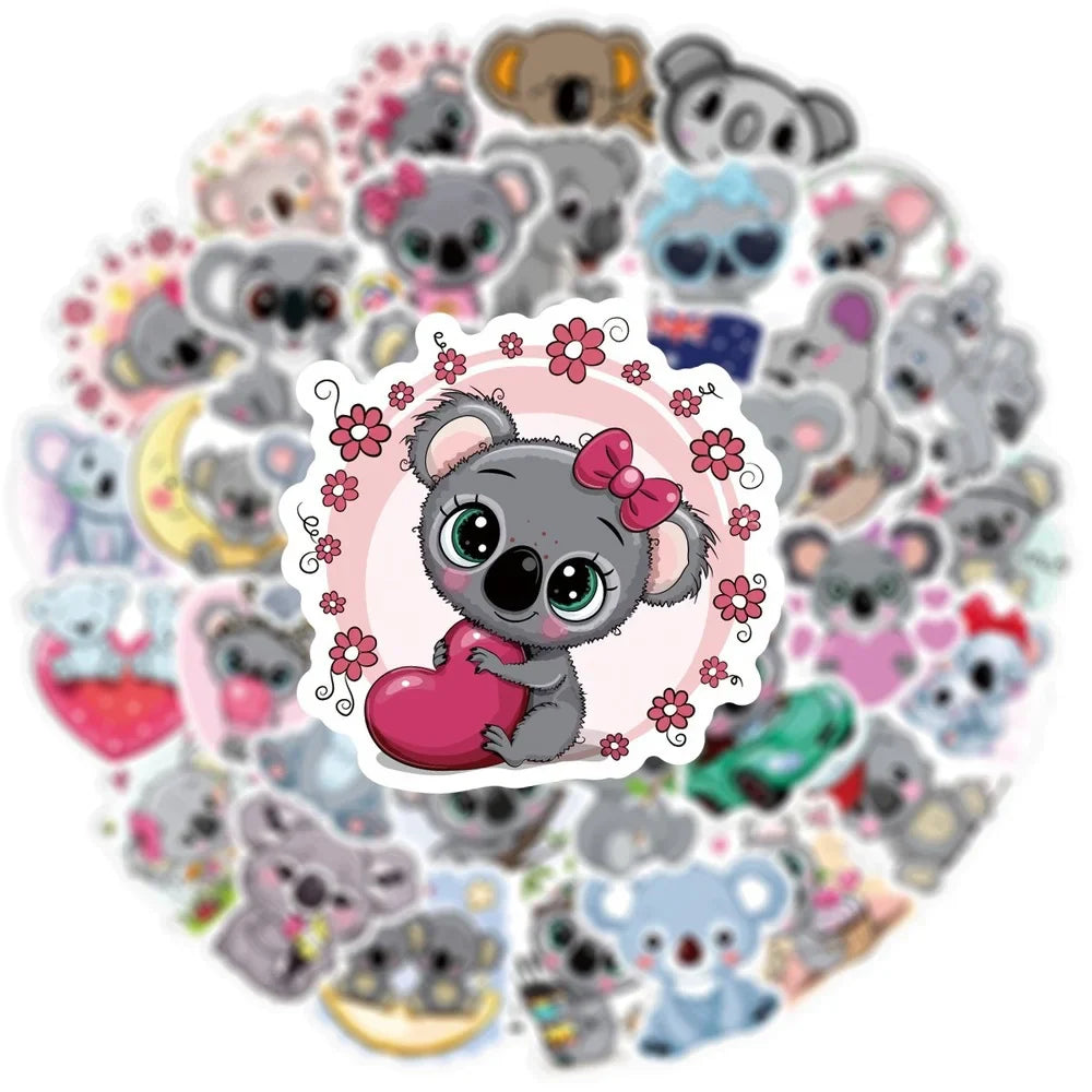 10/50Pcs Kawaii Koala Bear PVC Waterproof Stickers Scrapbooking Diy Luggage Cup Sticker Stationery Supplies 2022 (ONLINE ORDER ONLY)