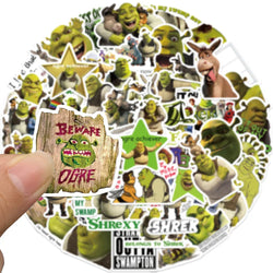 52pcs Cartoon Monster Shrek Graffiti Sticker DIY Suitcase Laptop Suitcase Guitar Star Sticker Waterproof Decals (ONLINE ORDER ONLY)