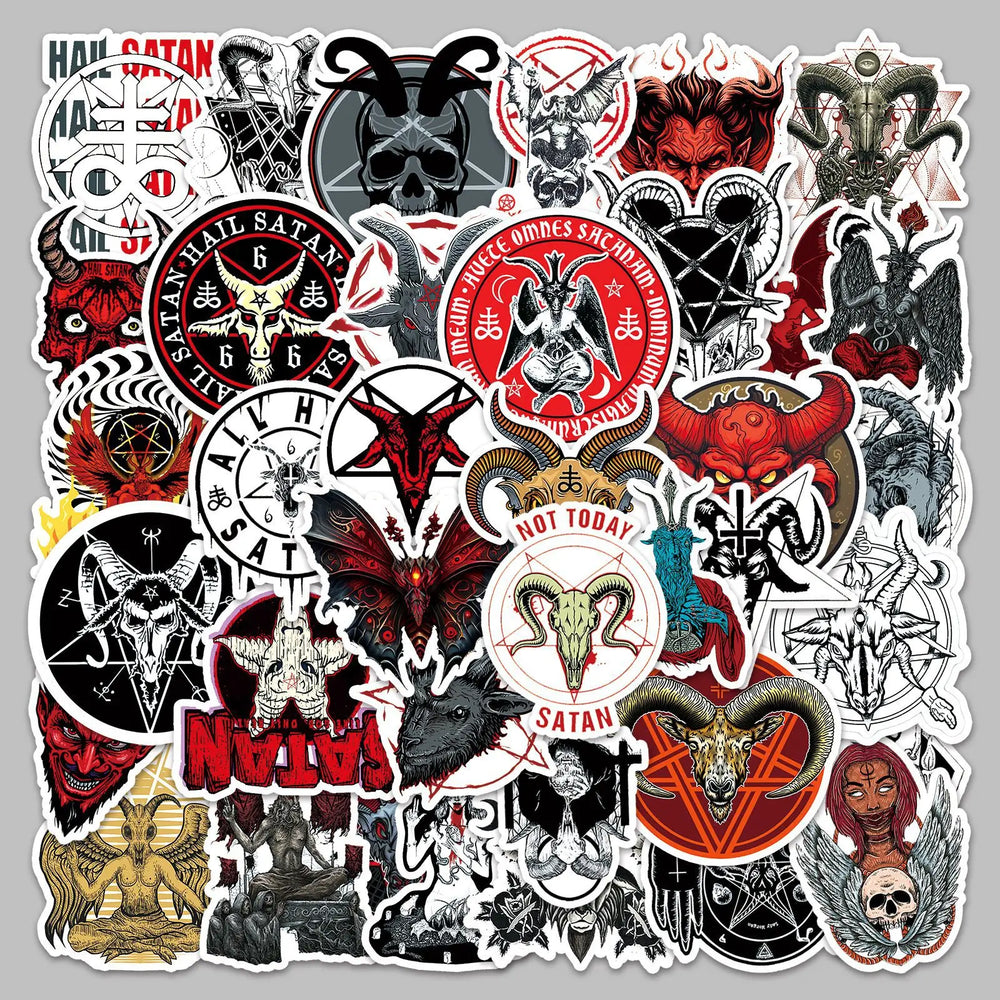 50pcs Dark Demon Graffiti Stickers for Helmet, Wall, DIY Decoration (Online Order Only)