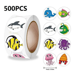 100-500PCS New Kids Stickers Korean Stationery Rolling Cartoon Animal Stickers Roll Small Packaging Stickers Photocard Decor (ONLINE ORDER ONLY)