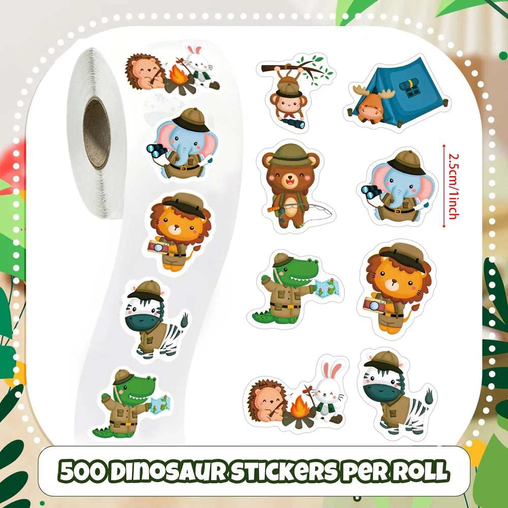100-500pcs New Cartoon Animal Park Elephant Stickers for Kids Teacher Reward Encourage Sealing Label Stationery Sticker (ONLINE ORDER ONLY)