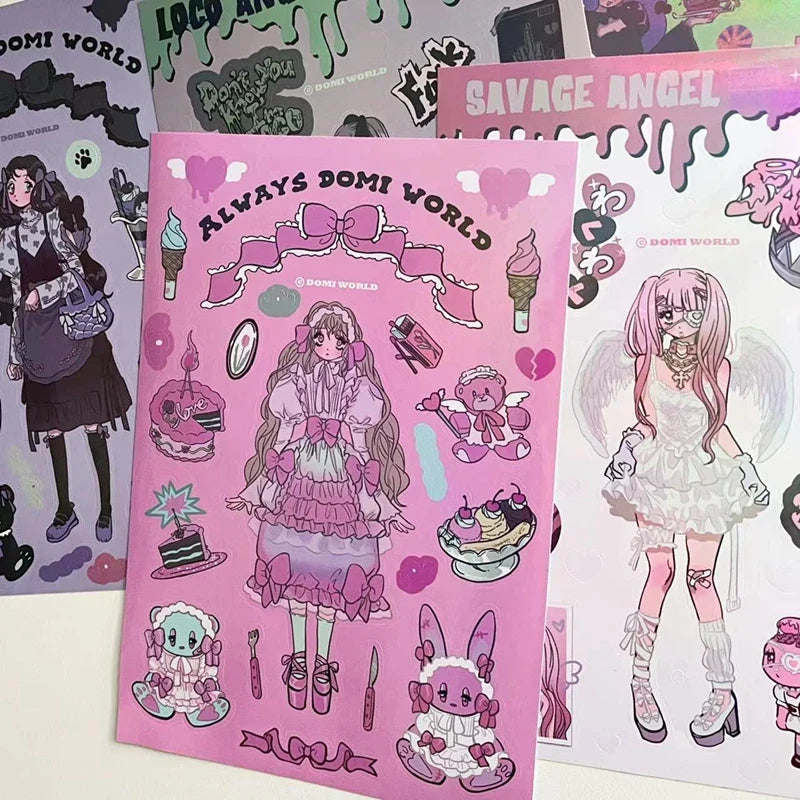 Korean ins Sweet Cool Girl Sticker Diary Scrapbooking DIY Album Decoration Sticker Aesthetic Stationery Art Supplies Personalizd (ONLINE ORDER ONLY)
