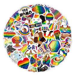 10/30/50PCS Rainbow LGBT Gay Pride Stickers DIY Skateboard Phone Laptop Luggage Suitcase Car Bike Wall Decals Sticker Toys Gift (ONLINE ORDER ONLY)