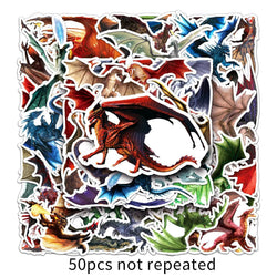 50pcs Cartoon Evil Dragon Graffiti Stickers for Helmet, Wall, DIY Decoration (ONLINE ORDER ONLY)