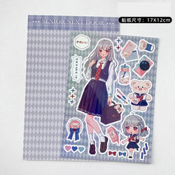 Korean ins Cute Pretty Girls Sticker Diary Scrapbooking DIY Album Decoration Sticker Aesthetic Personalized Kawaii Stationery (Online Order Only)