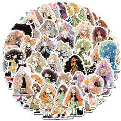 Little Fresh Graffiti Girl Stickers for Suitcase, Skateboard, Laptop, Luggage, Fridge, Phone, Car - 10/30/60pcs (ONLINE ORDER ONLY)