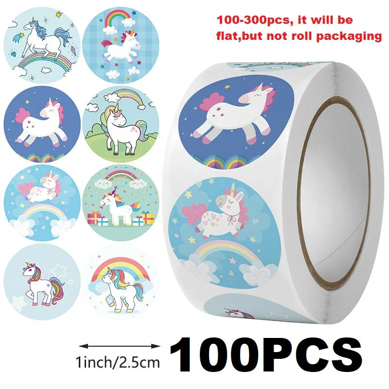 100-500PCS New Kids Stickers Korean Stationery Rolling Cartoon Animal Stickers Roll Small Packaging Stickers Photocard Decor (ONLINE ORDER ONLY)