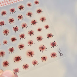 Cute Kapibala Halo Dyeing Kabibara Giant Rat Guinea Pig Cavy Lovely Expression Orange Adhesive Nail Art Stickers Manicure Decals (ONLINE ORDER ONLY)