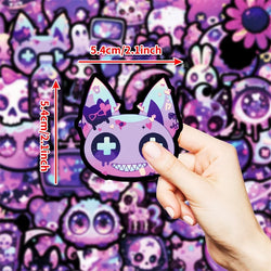 10/30/50PCS Kawaii Purple Animal Sticky PVC Sticker Aesthetic Stationery DIY Decoration Scrapbooking School Supplies for Kids (ONLINE ORDER ONLY)