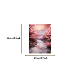 50PCS INS Landscape Pink Painting Stickers Vsco Vinyl Aesthetic Stickers for Water Bottles Waterproof Sticker for Kids Girl (Online Order Only)