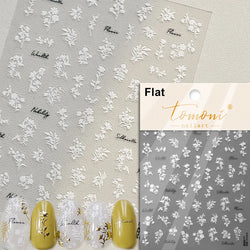 Dried Flowers Rose Butterfly Love Heart Golden Stroke Flying Crane Silver Adhesive Nail Art Stickers Rhinestone Manicure Decals (ONLINE ORDER ONLY)