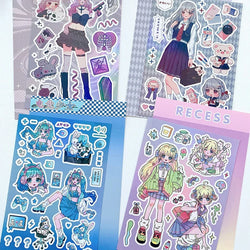 Korean ins Cute Pretty Girls Sticker Diary Scrapbooking DIY Album Decoration Sticker Aesthetic Personalized Kawaii Stationery (Online Order Only)