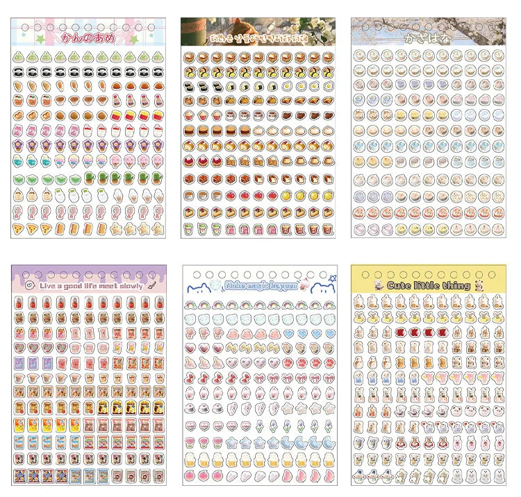 18 Sheets/piece Cute Mini Stickers Decorative Stickers Scrapbooking Laptop DIY Sticker Kids Toy Gift School Stationery (ONLINE ORDER ONLY)