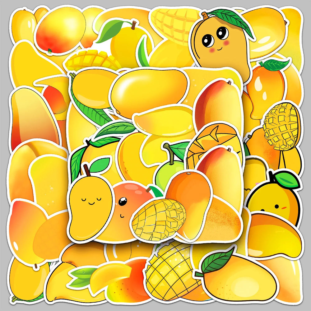 50pcs Cute Mango Graffiti Stickers for Helmet, Wall, Desktop Decoration (ONLINE ORDER ONLY)