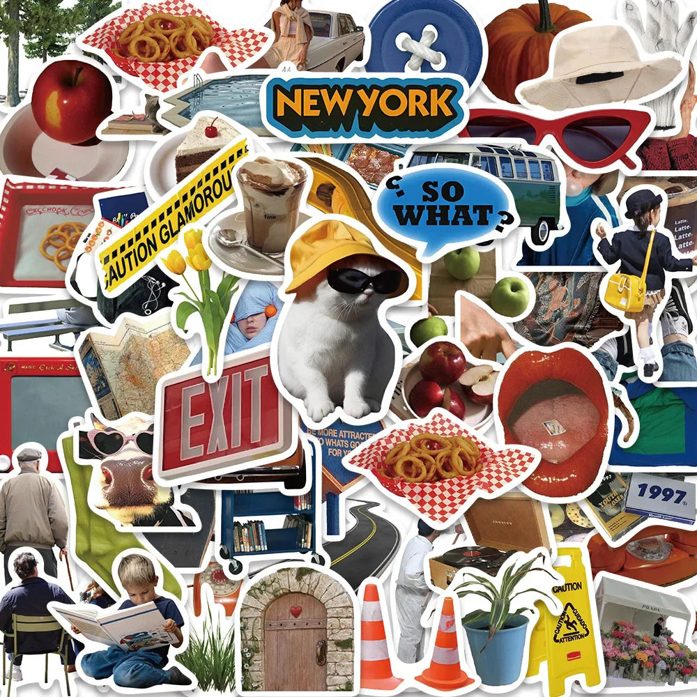 63pcs Kawaii Cartoon Stickers Cute Decals for Laptop, Phone, Bike, Car, Wall (ONLINE ORDER ONLY)