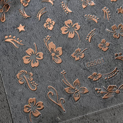 5/8Pcs 3D Hawaiian Flowers Nail Art Stickers Summer Decors with Tropical Leaves Slider Vibrant Pink & White Flowers for Parties* (ONLINE ORDER ONLY)