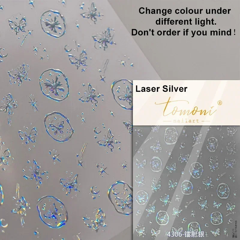 Dreamy Chic Butterfly Flower Bowknot Square Rhinestone Crystal 5D Self Adhesive Nail Art Stickers Fantasy Shiny Manicure Decals (ONLINE ORDER ONLY)