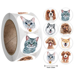 500pcs/roll Cute and Funny Cat and Dog Stickers (ONLINE ORDER ONLY)