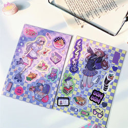 Korean ins Sweet Cool Girl Sticker Scrapbooking Diary DIY Album Decoration Sticker Aesthetic Stationery Art Supplies Personalizd (ONLINE ORDER ONLY)