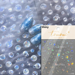 Colorful Bubbles Star Shiny Dreamy Glass Shards Flat 5D Soft Embossed Relief Self Adhesive Nail Art Sticker Chic Manicure Decal (ONLINE ORDER ONLY)