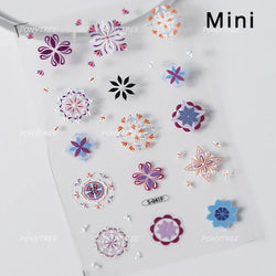 Delicate Dreamy Petal Star Tulip Flower Purple Bowknot Butterfly Illusion Chic Relief Adhesive Nail Art Stickers Manicure Decals (Online Order Only)