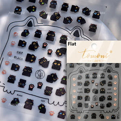 Mysterious Egyptian Cat Totem Eye Symbol Black Pharaoh Kitty Paw Sun Self Adhesive Nail Art Stickers Manicure Decals Wholesale (Online Order Only)
