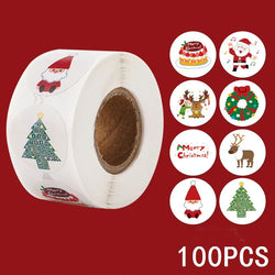 100-500pcs Merry Christmas Holiday Decoration Sticker 2.5cm Party Gift Baking Seal Sticker Invitation Letter Envelope Sticker (ONLINE ORDER ONLY)