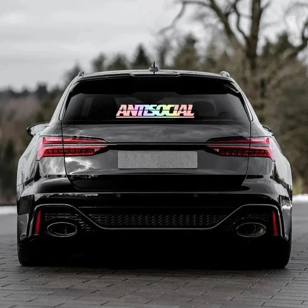 Antisocial Letter Car Stickers for Rear Window Auto Front Windshield Vinyl Decals DIY Cool Racing Body Waterproof Decoration (ONLINE ORDER ONLY)