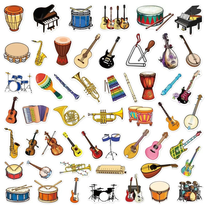 Cartoon Musical Instruments Sticker Packs (ONLINE ORDER ONLY)