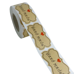 250pcs Kraft Paper Stickers Hand Made Seal Labels DIY Gift Packaging Holiday Present Stickers Cute Sticker Stationery (ONLINE ORDER ONLY)