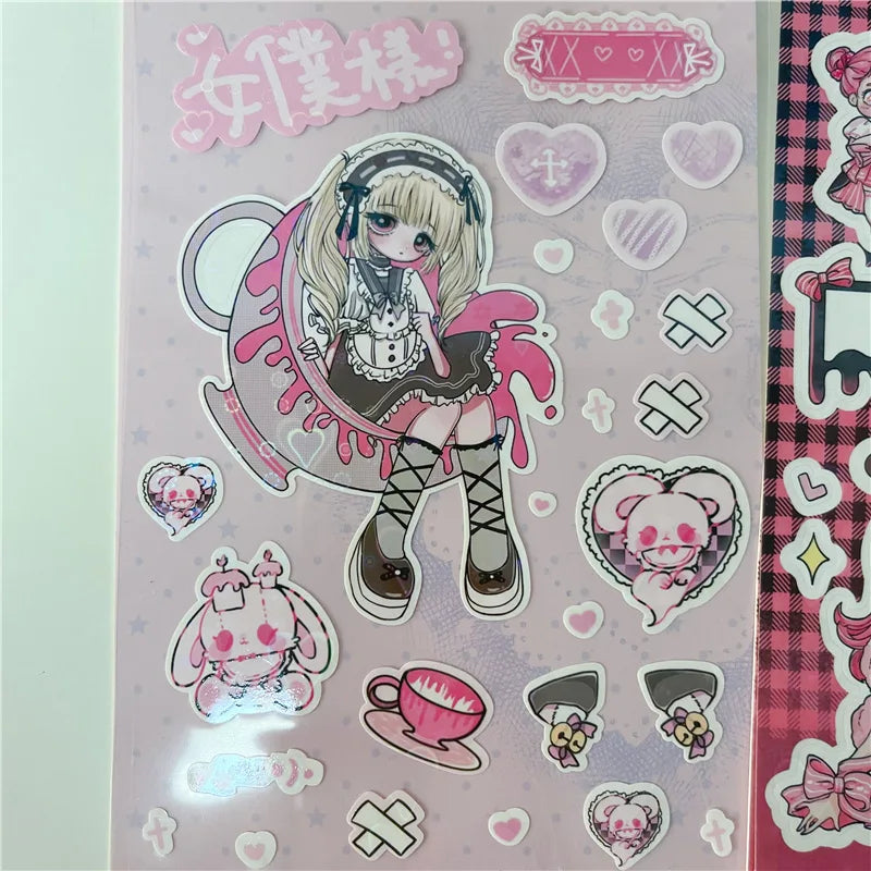 INS Sweet Candy Girl Stickers Diary Scrapbooking DIY Album Decoration Sticker Aesthetic Personalized Kawaii Stationery (ONLINE ORDER ONLY)